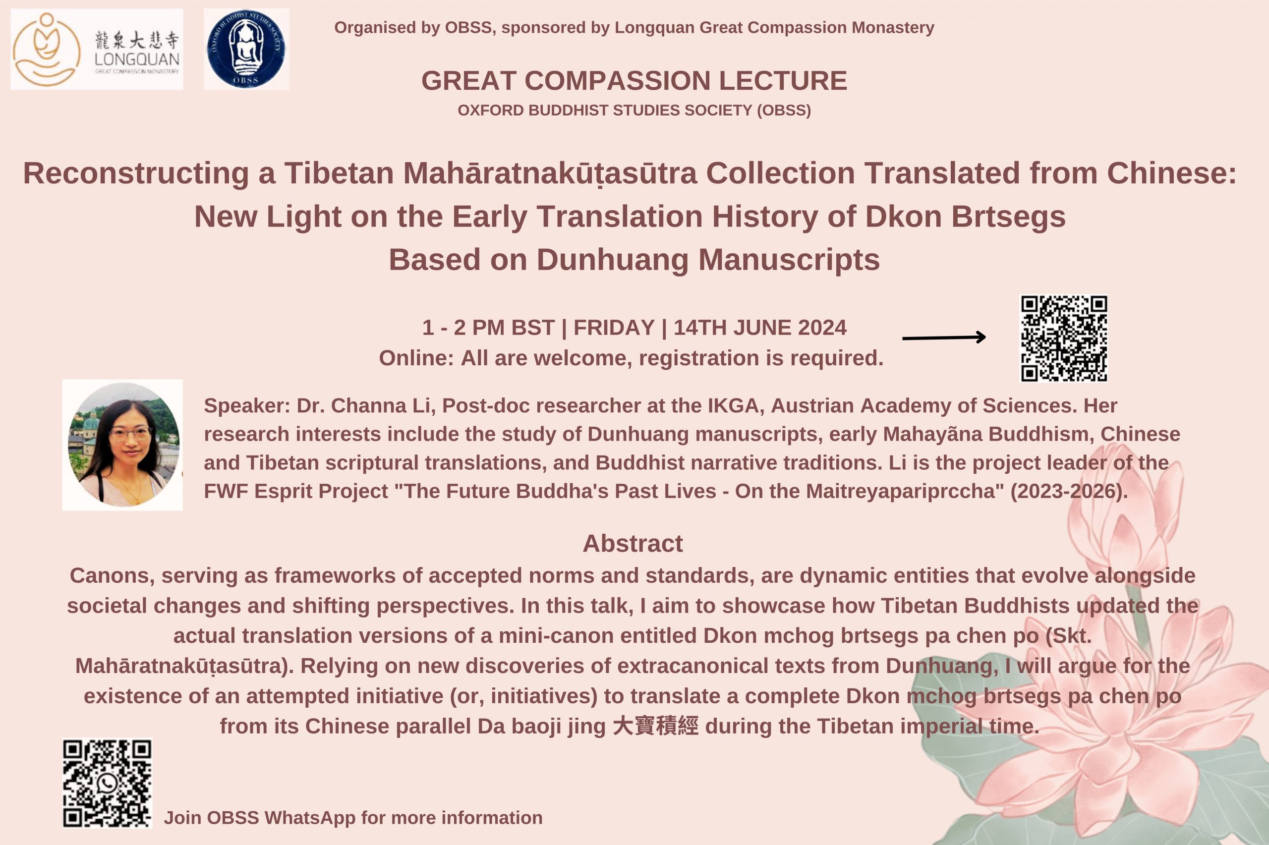 Lecture: Reconstructing a Tibetan Mahratnakütasutra Collection Translated from Chinese